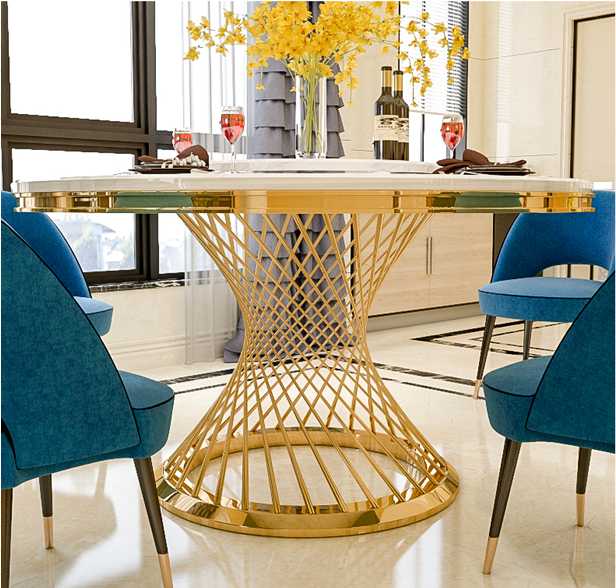 CZ22新美式不銹鋼餐桌  可加工訂做