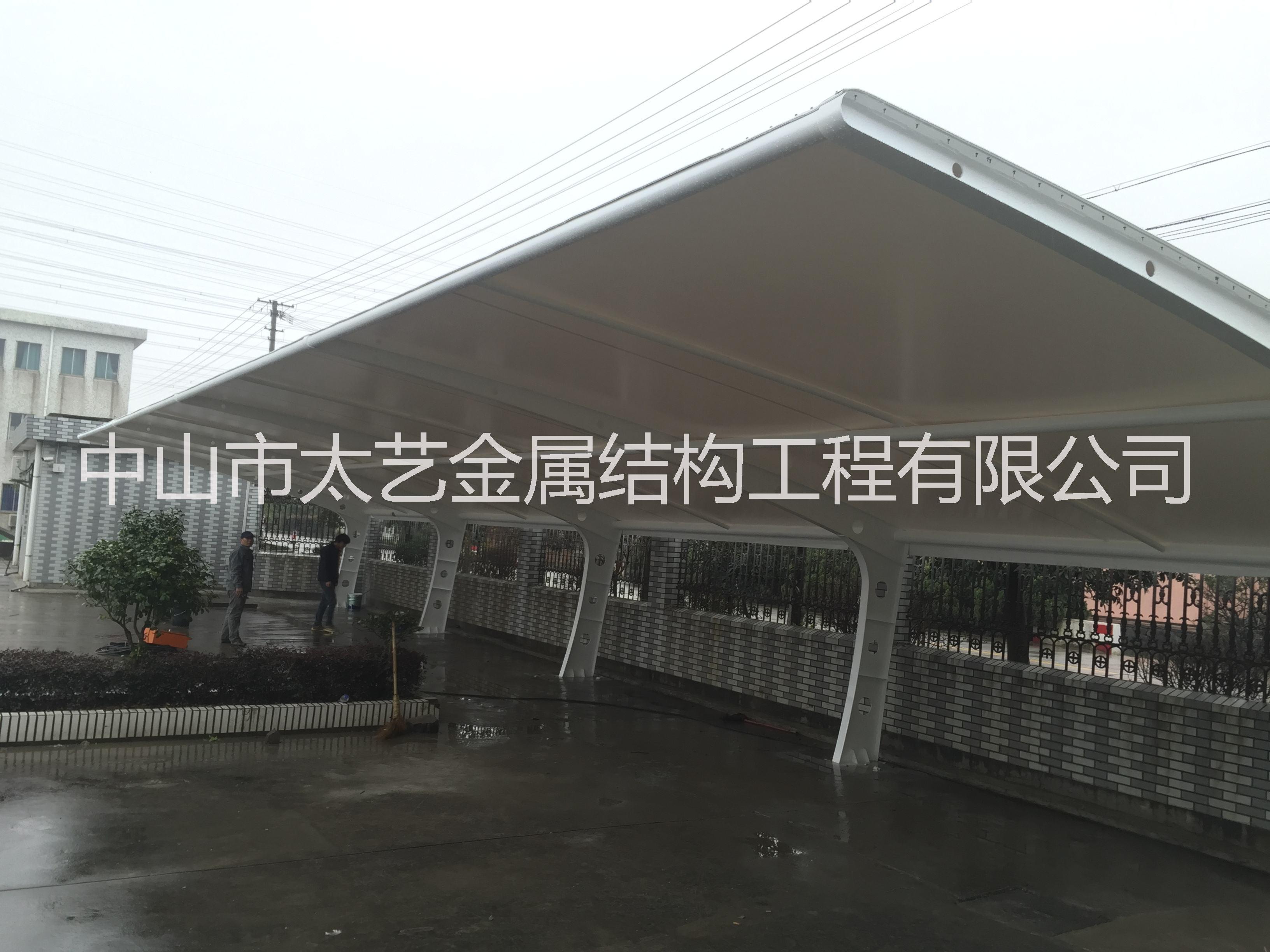 室外景觀車棚張拉膜圖片/室外景觀車棚張拉膜樣板圖 (2)