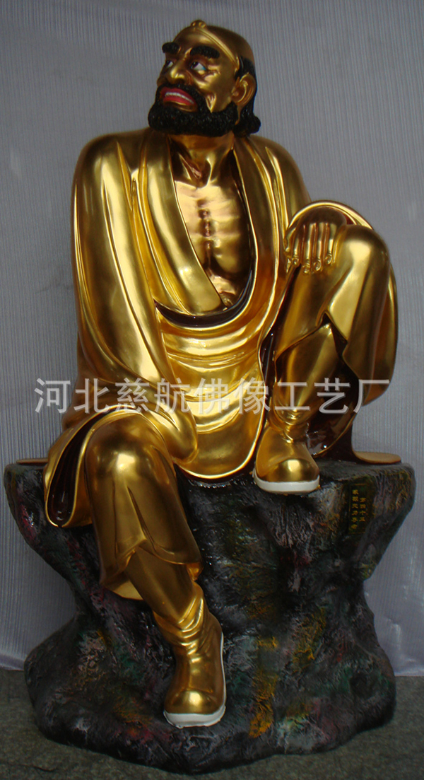 玻璃鋼十八羅漢貼金廠家河北慈航佛- 河北慈航莊嚴佛像工藝品廠-玻璃鋼