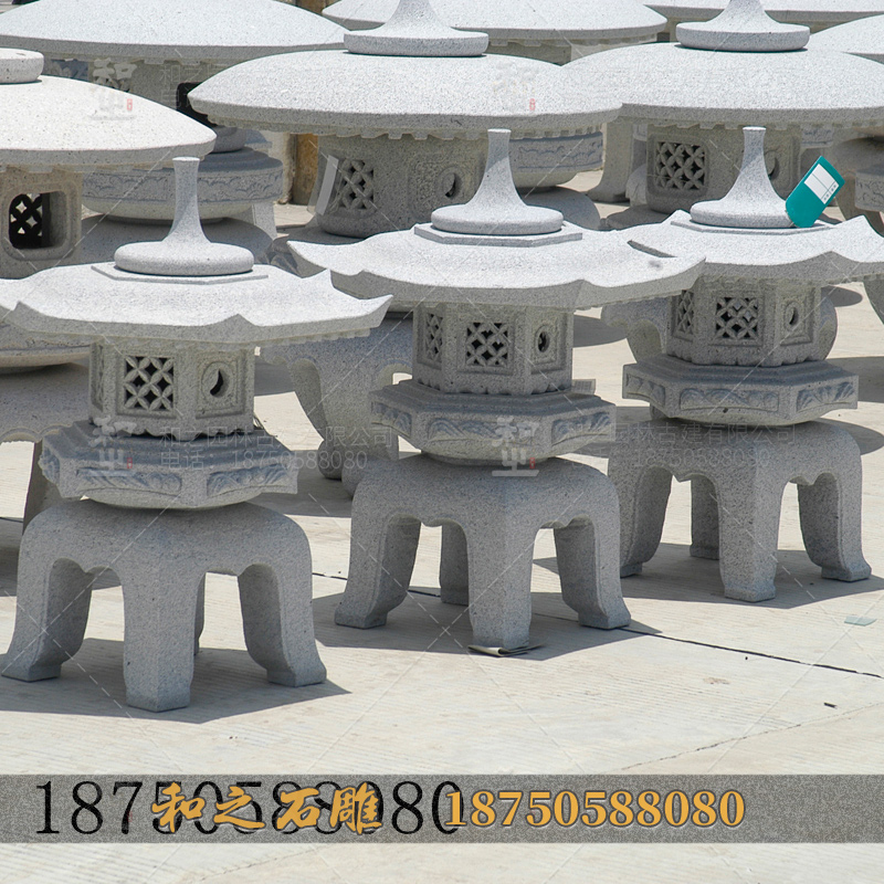 石頭雕刻戶外立式燈箱 石燈顏色多樣造型繁多  石雕石燈