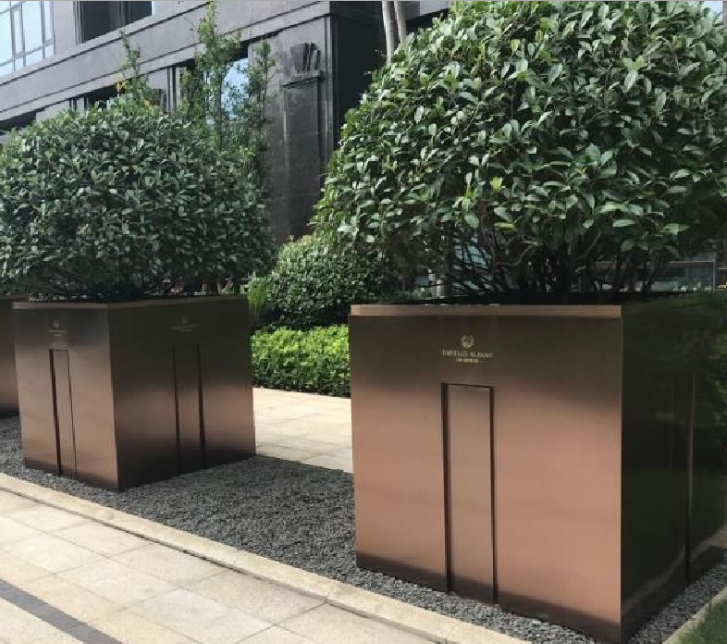 定做花池花盆容器 生產加工鈦金不銹鋼花盆 烤漆花盆