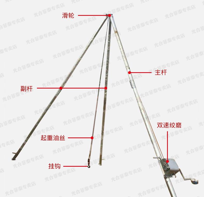 立桿機(jī)鋁合金三角架人字抱桿電力扒圖片/立桿機(jī)鋁合金三角架人字抱桿電力扒樣板圖 (2)