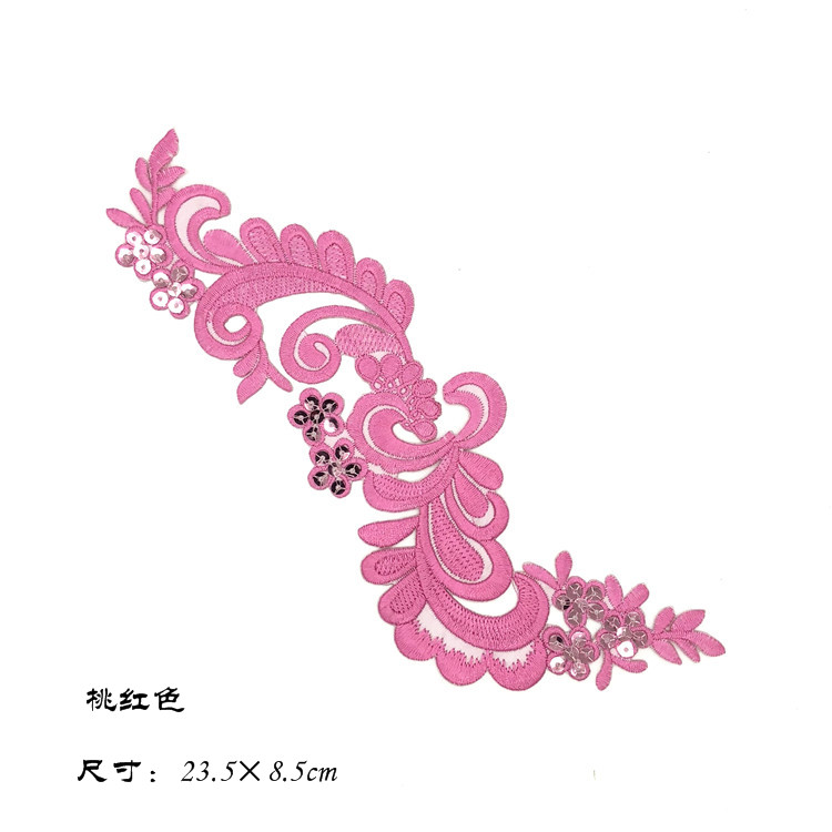 亮片花卉刺繡布貼服裝裝飾貼花圖片/亮片花卉刺繡布貼服裝裝飾貼花樣板圖 (3)