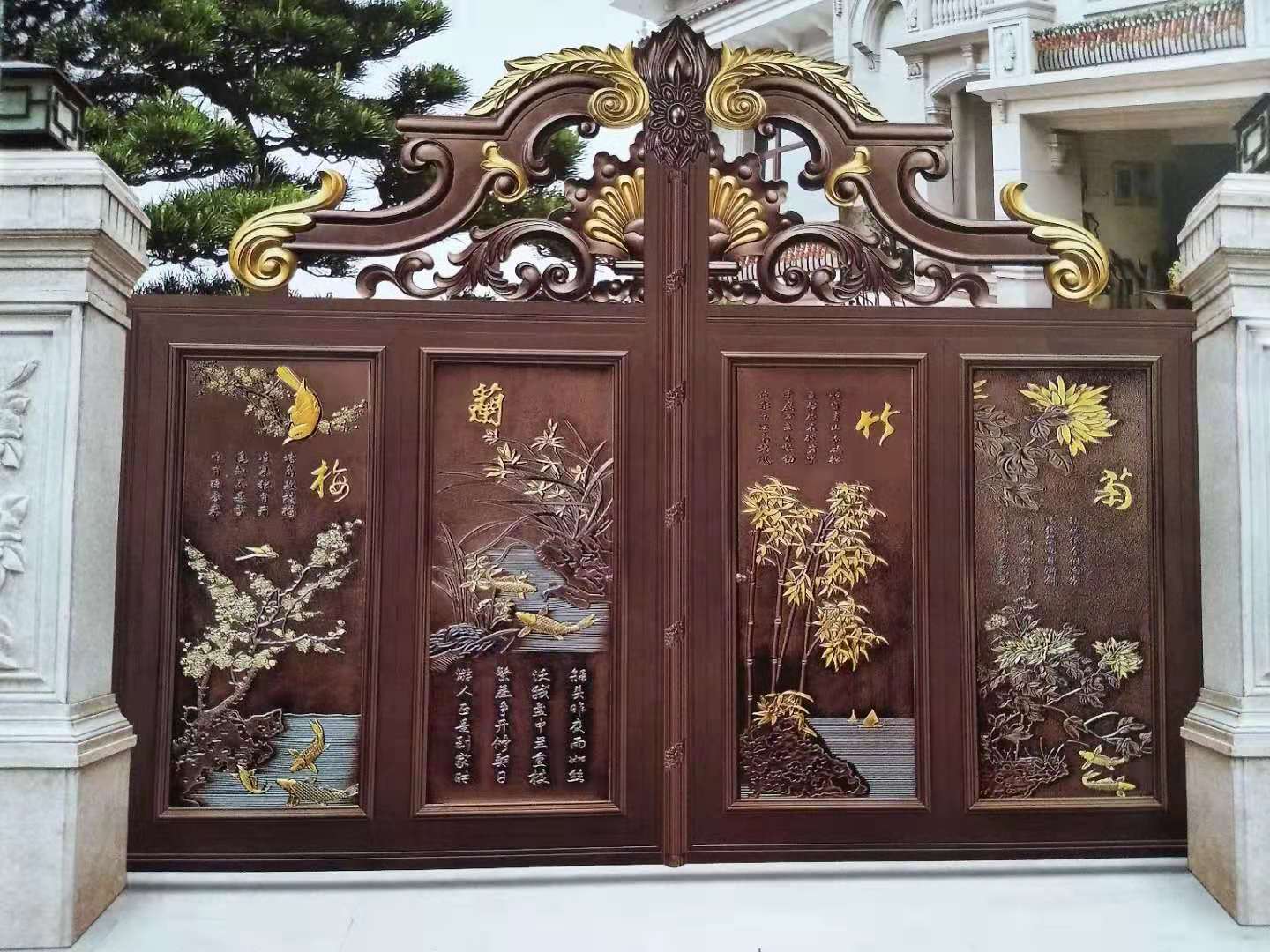 定制別墅門定制別墅庭院鋁藝大門 別墅大門 鋁藝大門 庭院大門 歐式庭院大門
