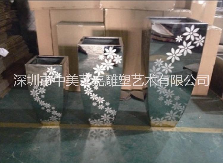 鏤空不銹鋼花缽圖片