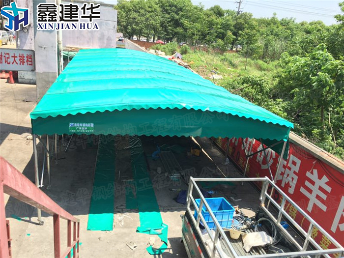 山东推拉帐篷仓库遮阳雨棚稳定性强图片