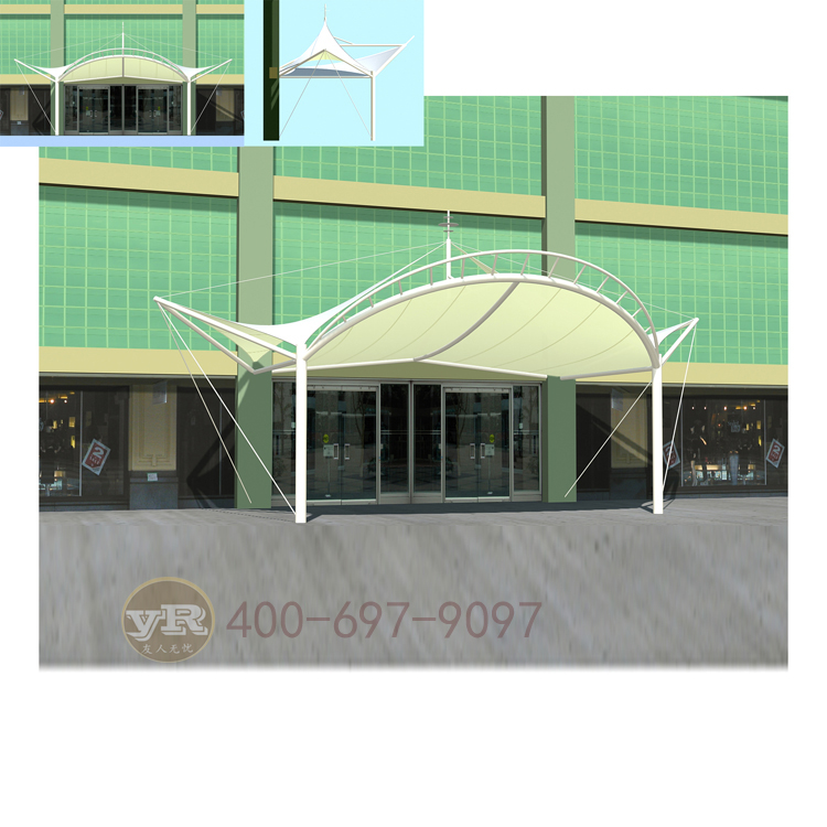 雨棚膜結構圖片/雨棚膜結構樣板圖 (2)