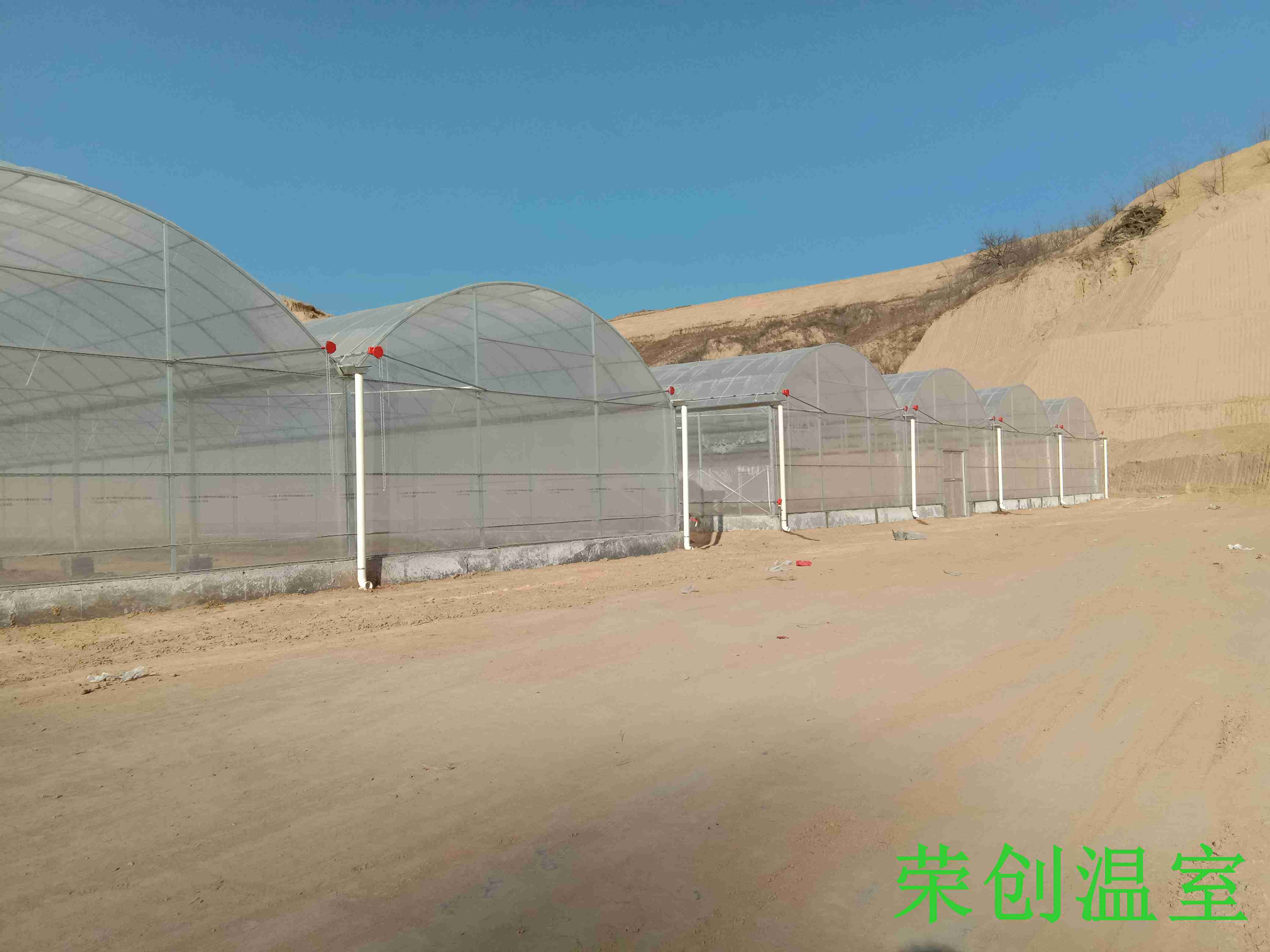 【榮創(chuàng)溫室】延安市連棟薄膜溫室 溫室大棚材料規(guī)格標(biāo)準(zhǔn)  連棟薄膜溫室，溫室骨架加工