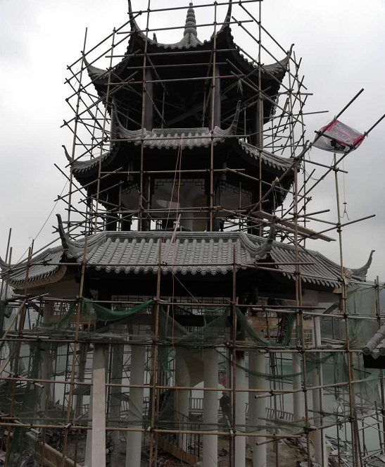 防腐木六角涼亭建造圖片