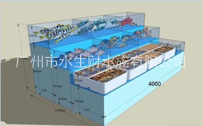三層海鮮池/廣州三層海鮮魚池/市場海鮮魚池/梯子型海鮮池