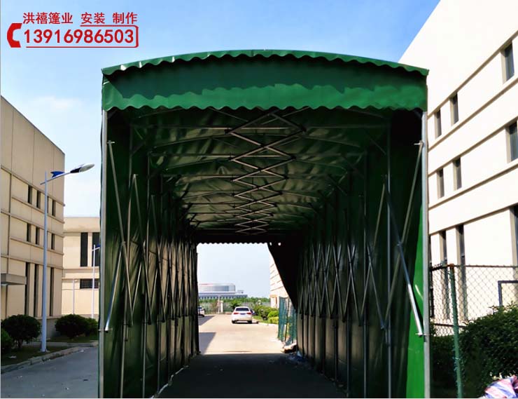 平湖市移動(dòng)伸縮雨棚 嘉興鴻禧雨蓬圖片