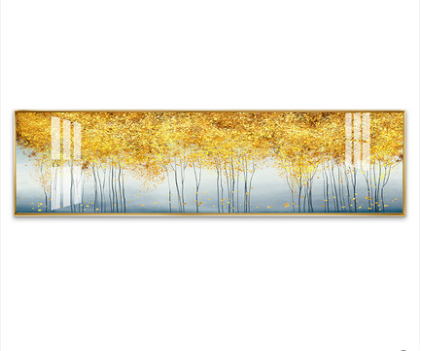 批發(fā)各類工藝裝飾畫畫芯  泰揚輕奢北歐黃金樹背景晶瓷畫