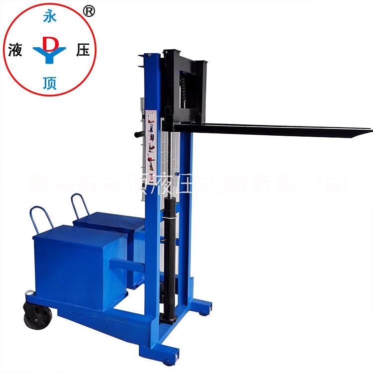 0.5T噸升高1.6米手動(dòng)液壓配重堆高叉車 無支腿裝卸升降叉車定做  0.5噸手動(dòng)液壓配重堆高車