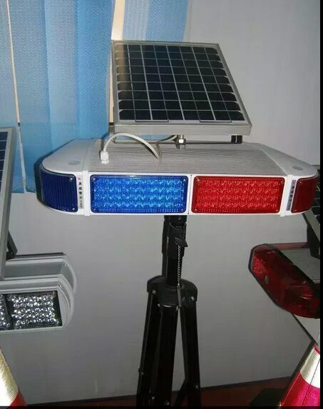 廠家直銷紅藍短排太陽能爆閃燈圖片