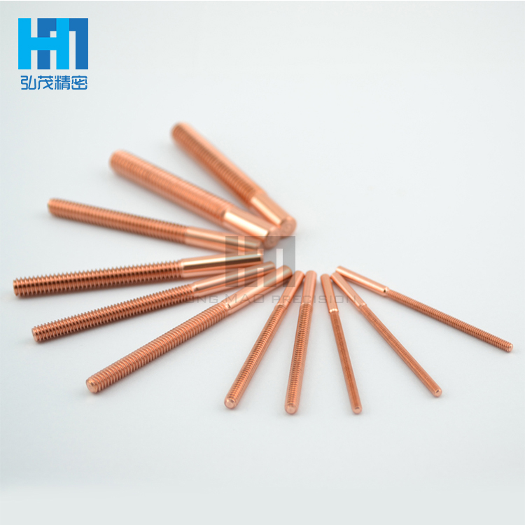 *純紫銅螺紋電極 M1.6紅銅放電極 螺牙銅電火花電極