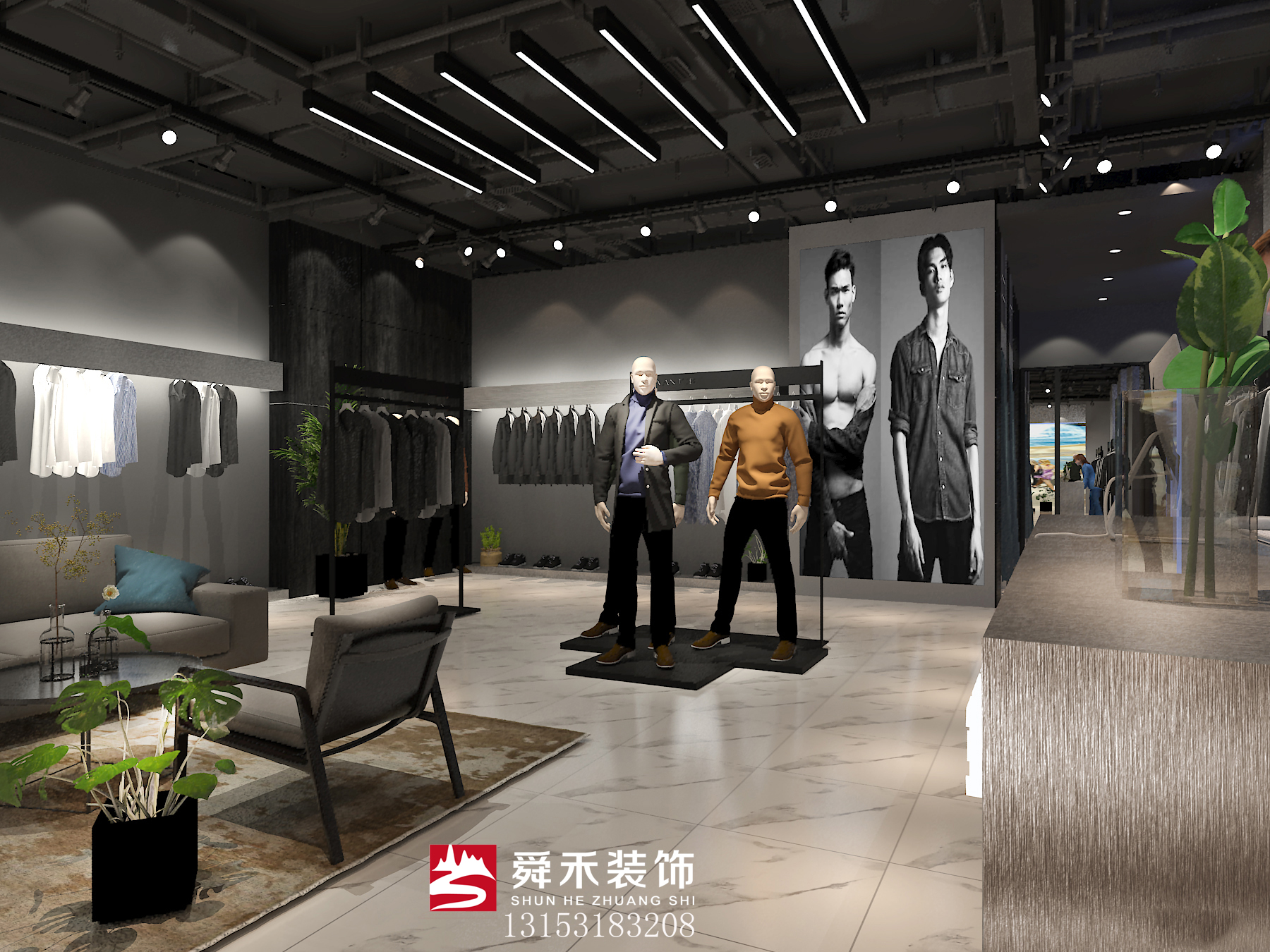 山東濟(jì)南男士服裝專(zhuān)柜商場(chǎng)店鋪裝修圖片/山東濟(jì)南男士服裝專(zhuān)柜商場(chǎng)店鋪裝修樣板圖 (3)