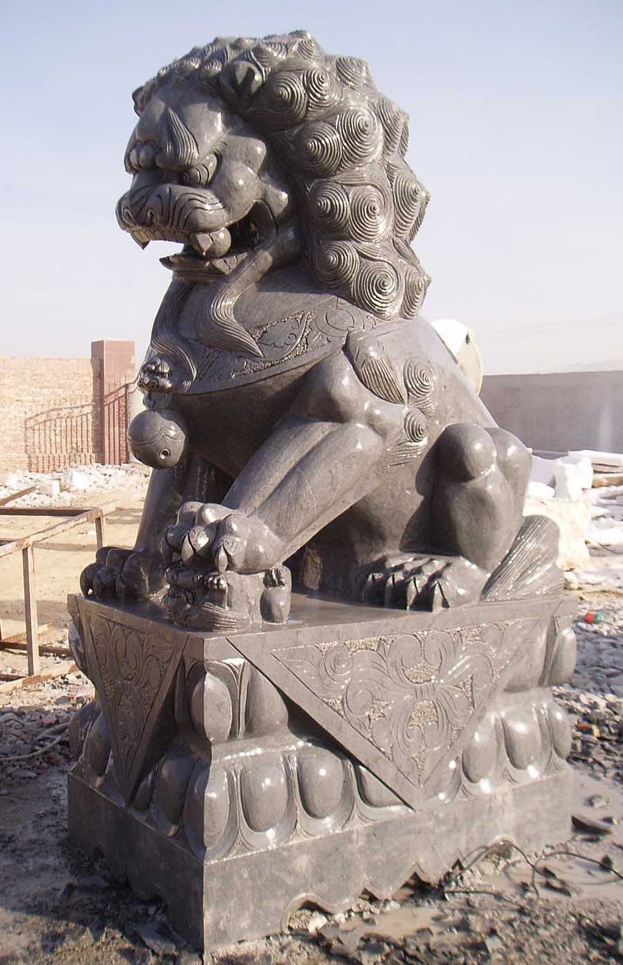 石獅子雕刻圖片/石獅子雕刻樣板圖 (4)