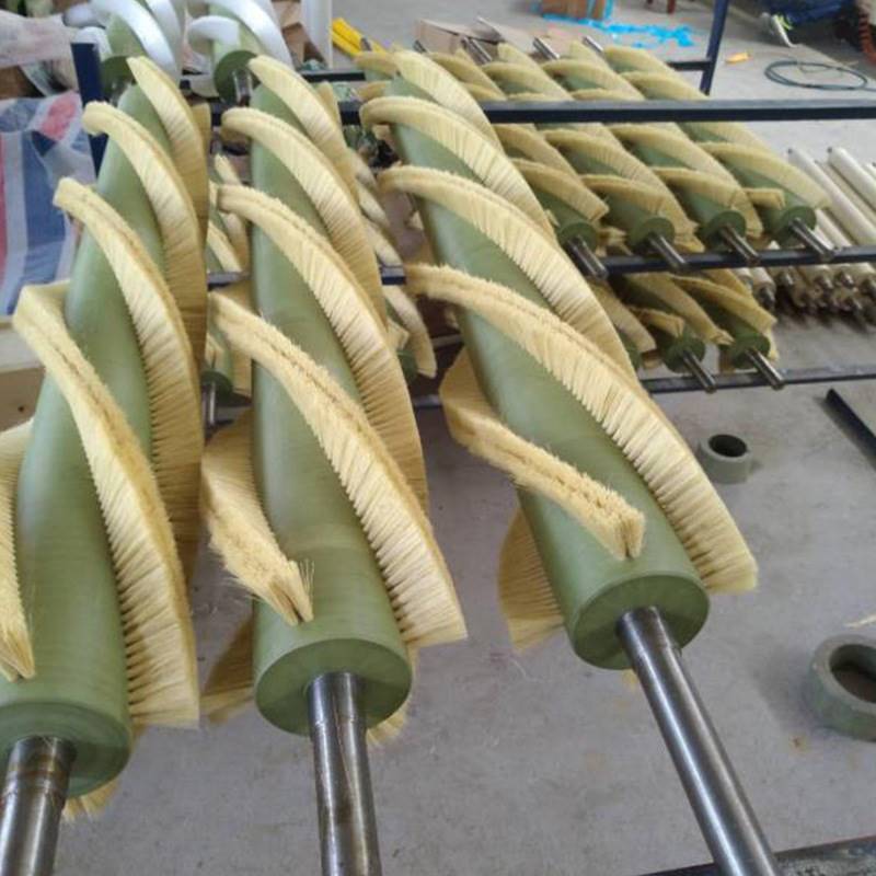 螺旋型毛刷輥 燒毛機(jī)毛刷 劍麻工業(yè)毛刷輥定制滾筒刷
