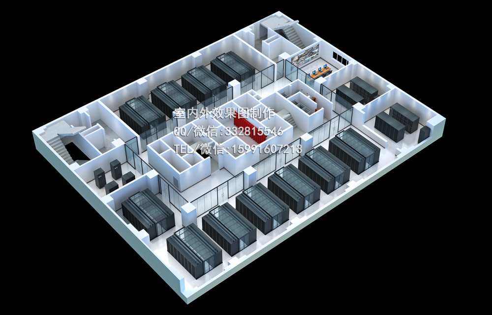 绍兴机房效果图制作|地产策划整体户型图渲染|建筑规划鸟瞰图图片