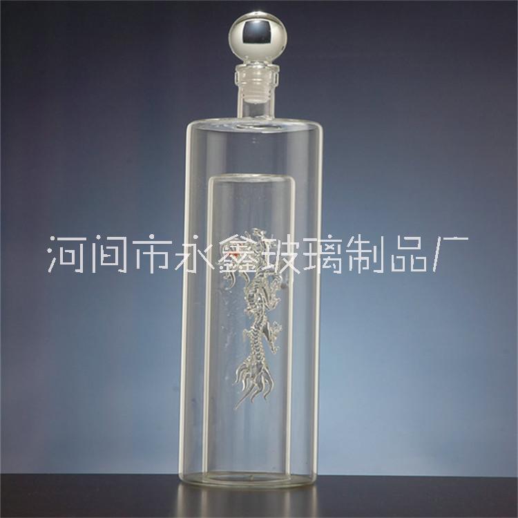 直管玻璃白酒瓶直管玻璃白酒瓶 创意直管形玻璃酒瓶定制厂家