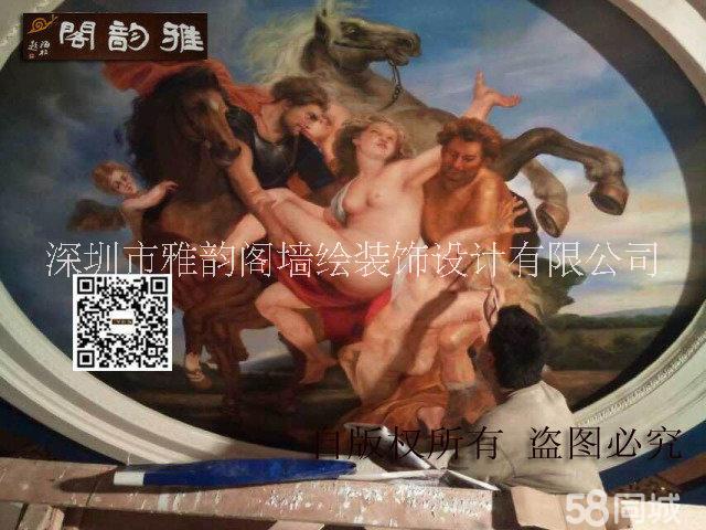 广州专业墙体彩绘壁画手绘墙工程承接学校儿园商场酒店餐厅壁画油画手绘墙软装工程图片