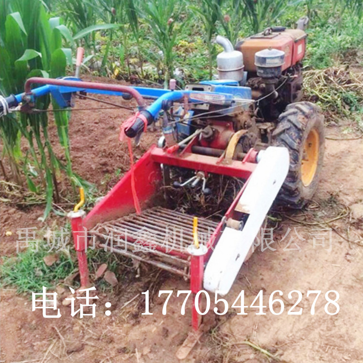 小型兩輪拖拉機(jī)土豆收獲機(jī)不破皮可配套8馬力手扶拖拉機(jī)帶秧薯類收獲機(jī)