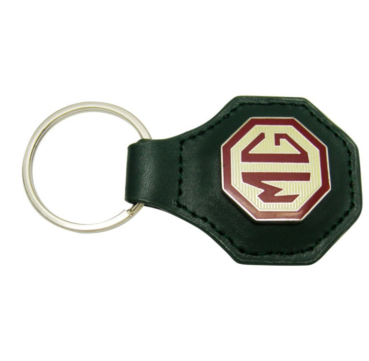 真 皮琺瑯鑰匙扣定制，MG車標(biāo)鑰匙扣制作 4s店*促銷禮品