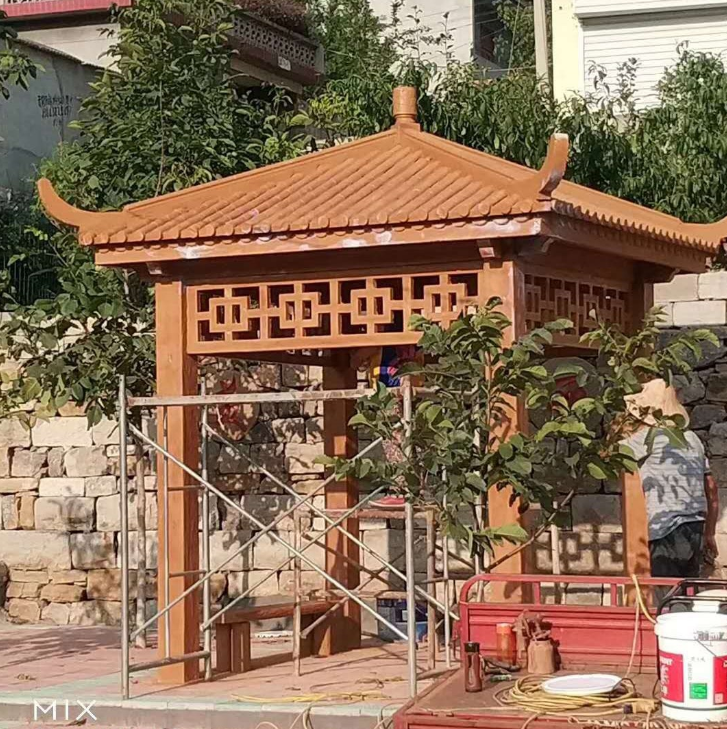 水泥仿木涼亭圖片/水泥仿木涼亭樣板圖 (2)