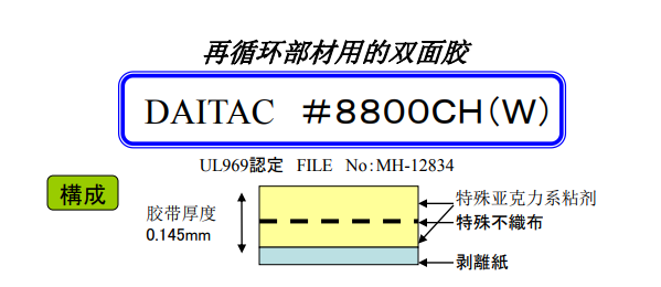 8800CHW 8800CHW無紡布基材雙面膠帶
