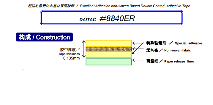 8840ER无纺布基材双面胶