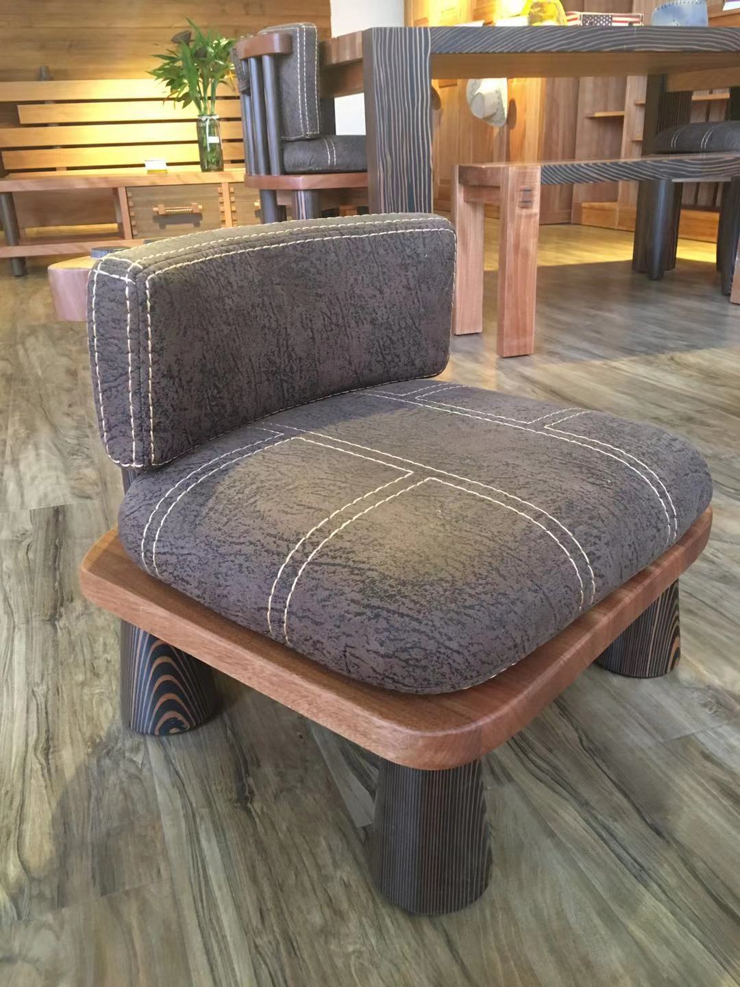 牛仔部落  北歐藝家風(fēng)紅胡桃實(shí)木榻榻米椅  西部牛仔家具定制