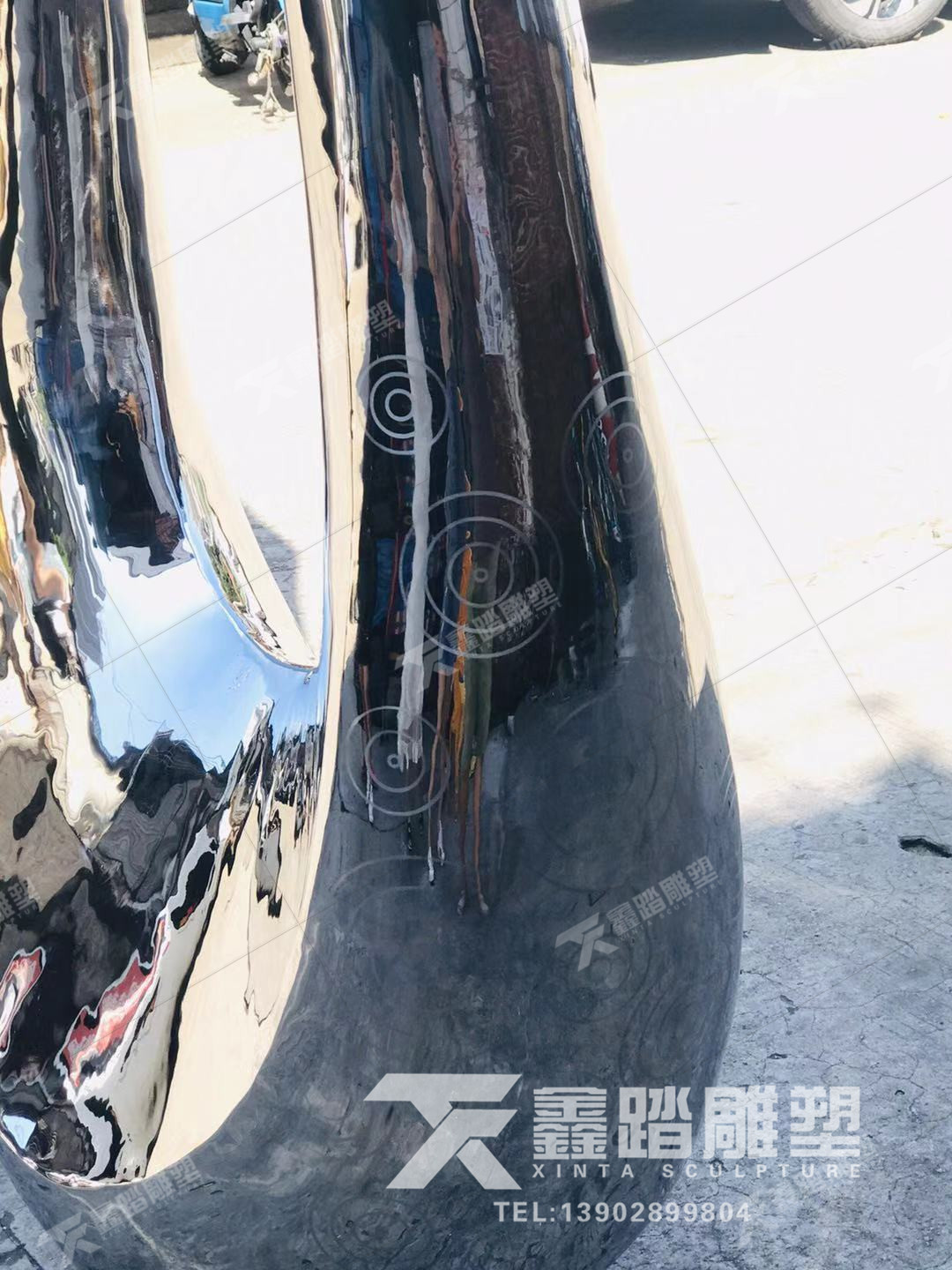 不銹鋼鏡面抽象天鵝雕塑圖片/不銹鋼鏡面抽象天鵝雕塑樣板圖 (4)