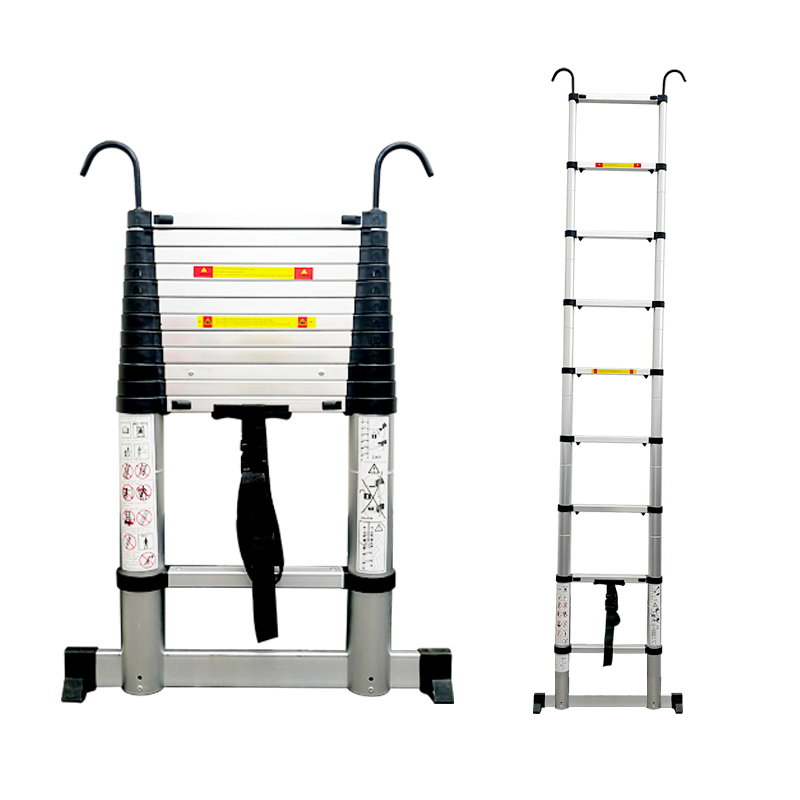 加多奇新款带钩一键伸缩梯铝合金家用折叠加厚工程梯升降便携直梯图片