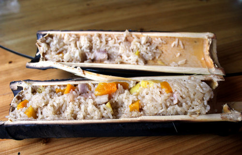 合肥竹筒飯美食做法報名到徽湘情緣圖片