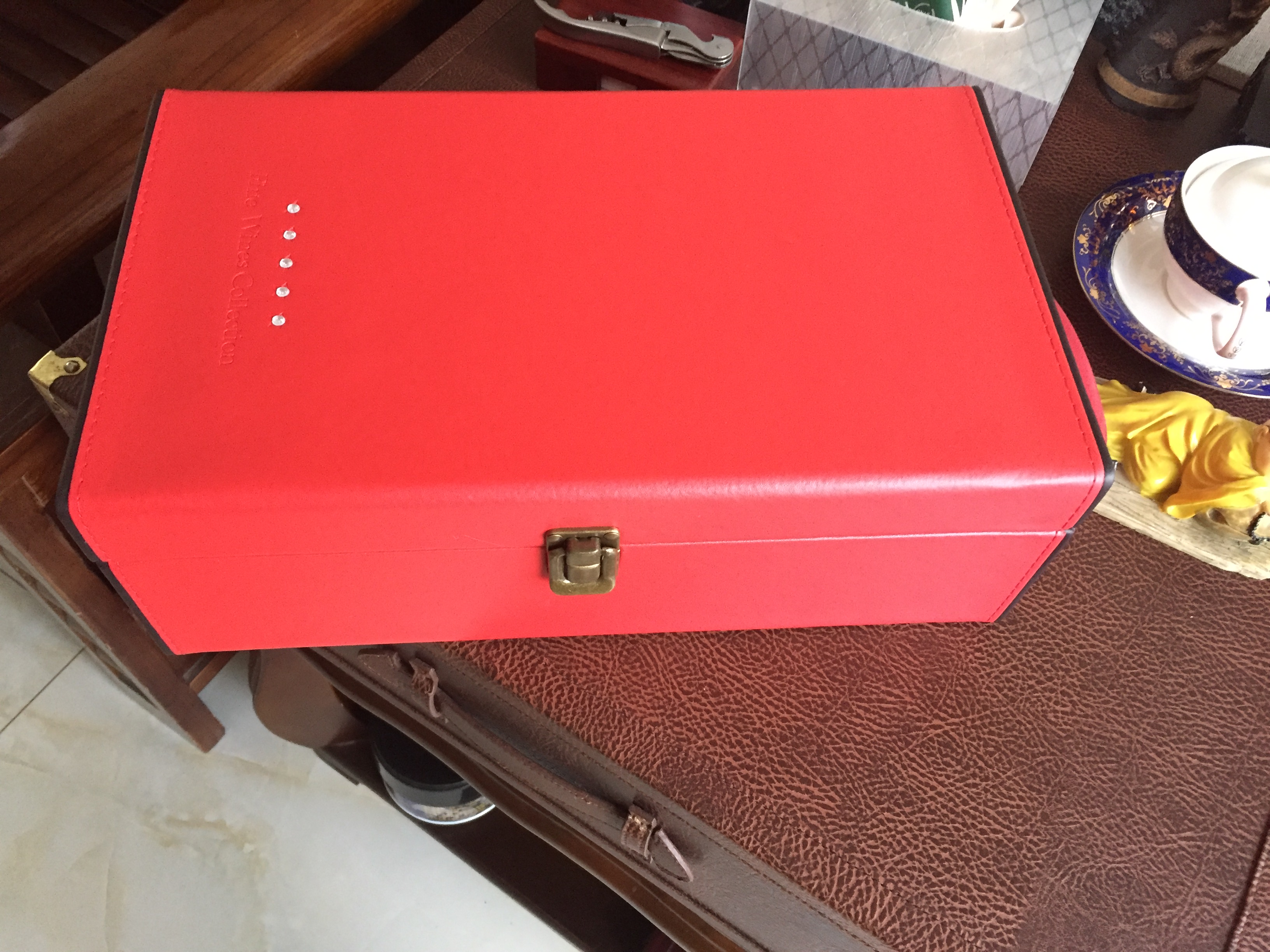 鉆石雙支皮酒盒