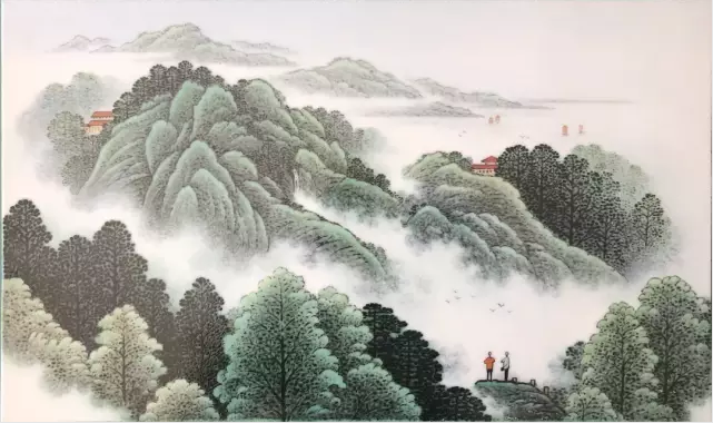 家装玄关客厅卧室陶瓷壁画背景墙王志远陶瓷壁画定制陶瓷壁画厂家 白云深处有人家陶瓷壁画图片