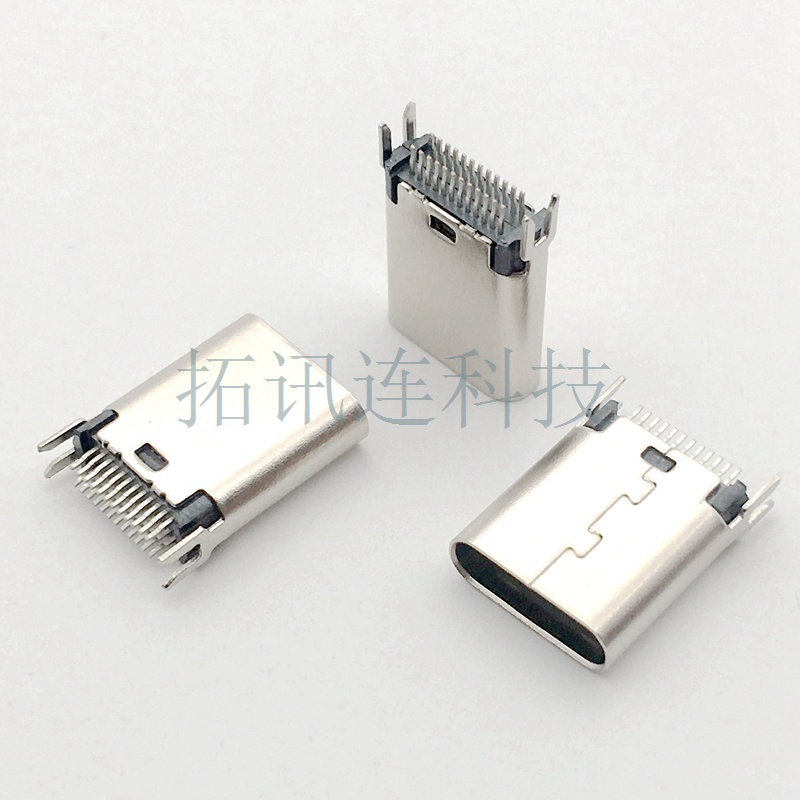 线端USB type c接口 24P夹板1.0 鱼叉夹脚L=10.5图片