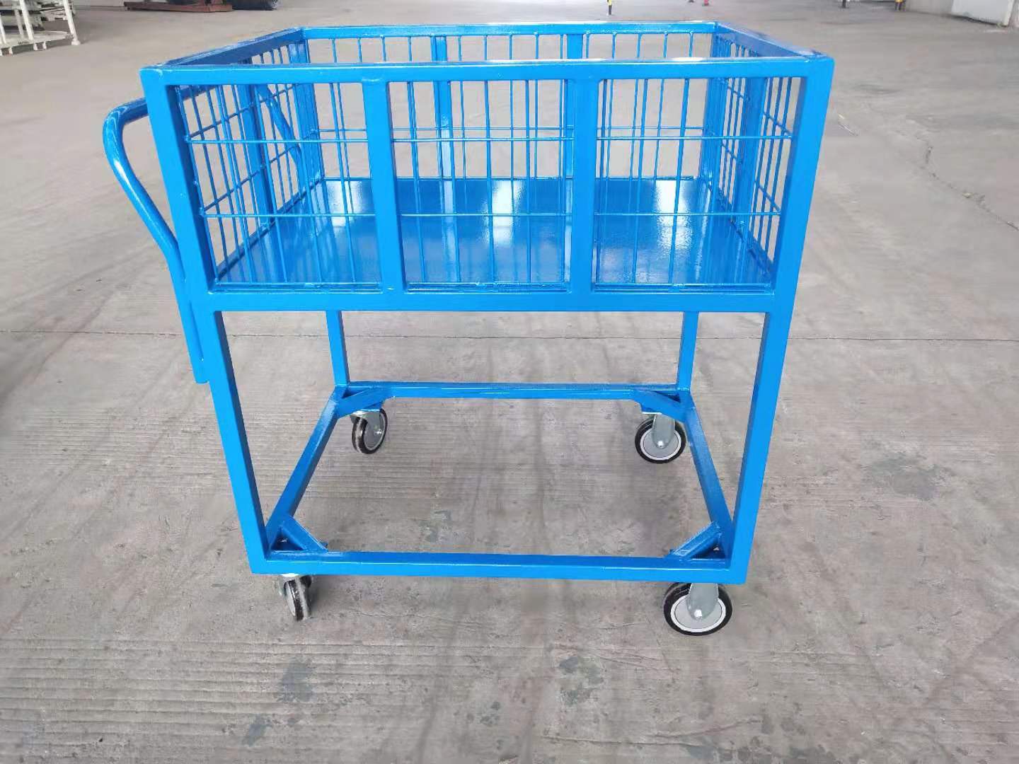 廠家直銷倉(cāng)儲(chǔ)折疊物流臺(tái)車車間周轉(zhuǎn)器具可移動(dòng)物流網(wǎng)箱圍欄推車