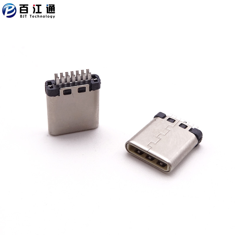 USB3.1连接器  type-c14P夹板公头  板上立插式type-c14P夹板公头/外壳铆合（拉伸）款图片