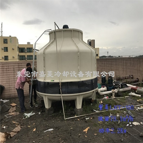 东莞水塔厂家直销80T圆形玻璃钢冷却塔，水塔布水器批发图片