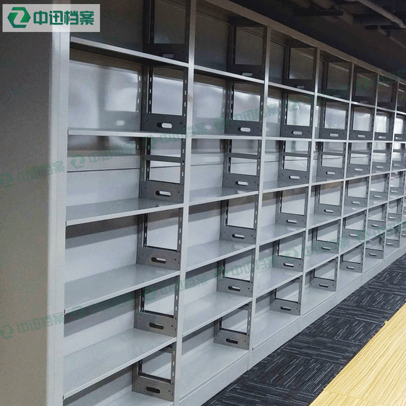 學(xué)校圖書館書架鐵皮檔案架單雙面圖片