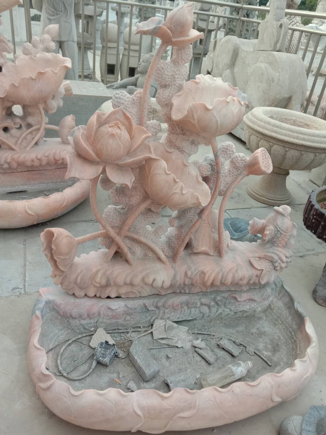 石雕荷花圖片/石雕荷花樣板圖 (2)