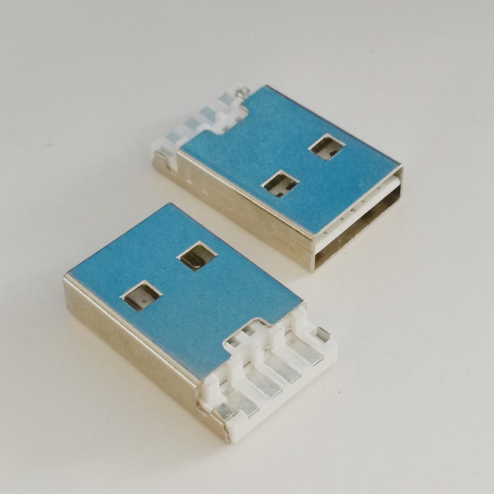 USB 2.0正反插公頭 USB 2.0正反插公頭 4P 帶短路腳 雙面插 DB款 鍍鎳 白膠