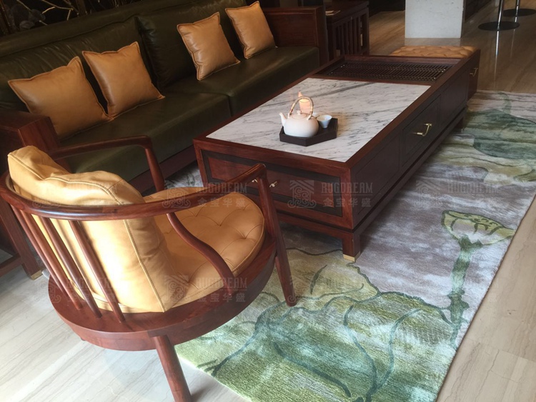 竹纖維中式客廳地毯圖片