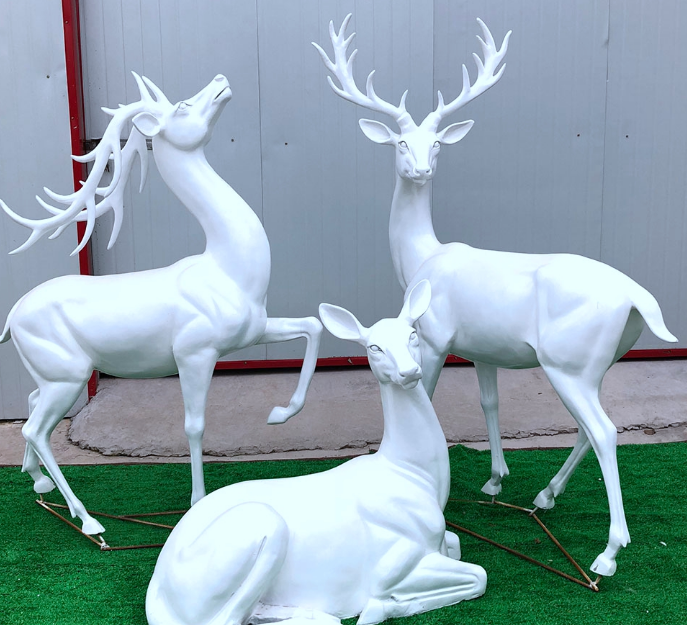 玻璃鋼白色鹿仿真圖片/玻璃鋼白色鹿仿真樣板圖 (1)