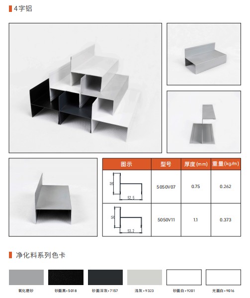 4字净化料铝型材厂家无尘车间净化材料工字铝图片