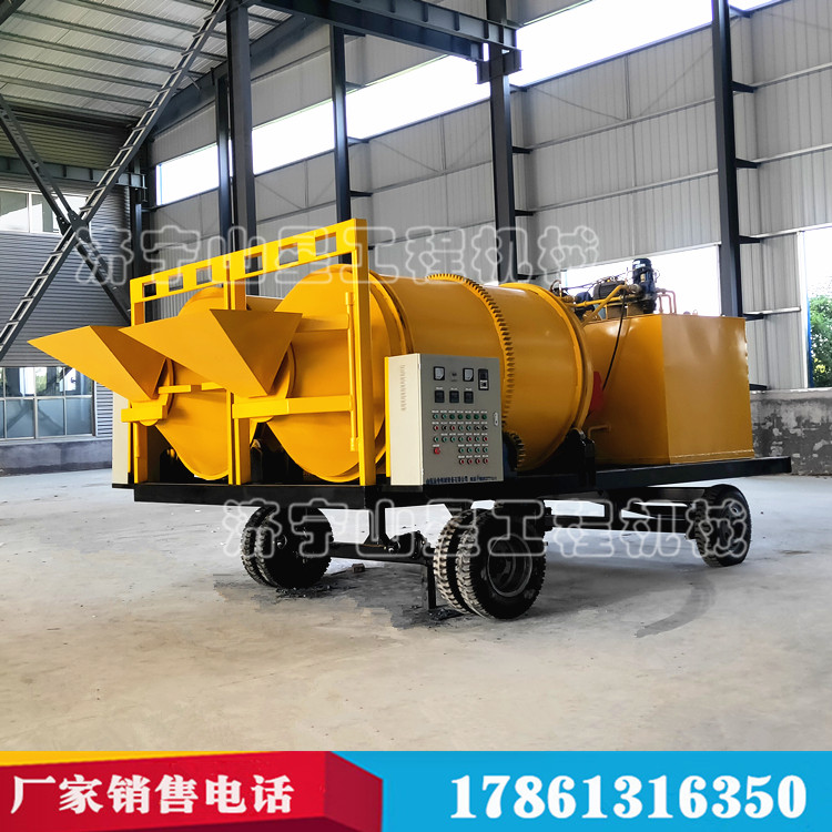 雙滾筒瀝青加熱拌合機(jī) 牽引式行走瀝青攪拌機(jī) 全自動(dòng)攪拌罐車(chē)