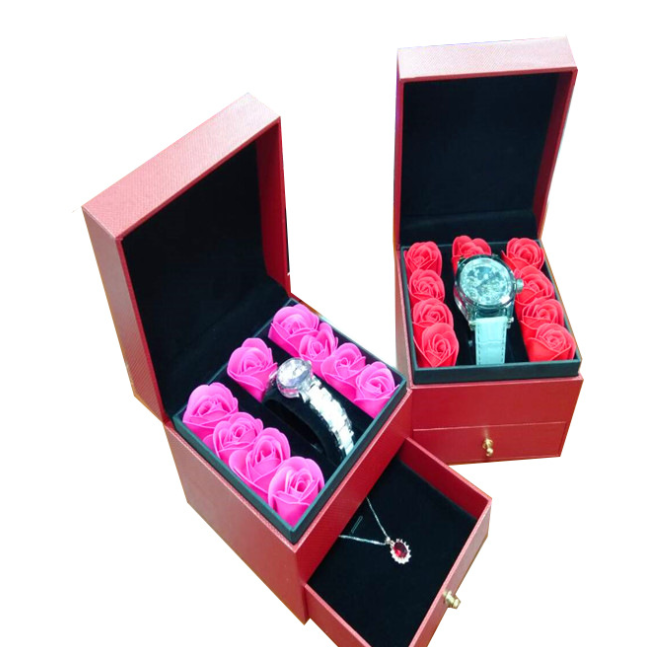 新品手表花盒 *手表禮品盒 *節(jié)手表盒 定做手表玫瑰花盒 手表花盒