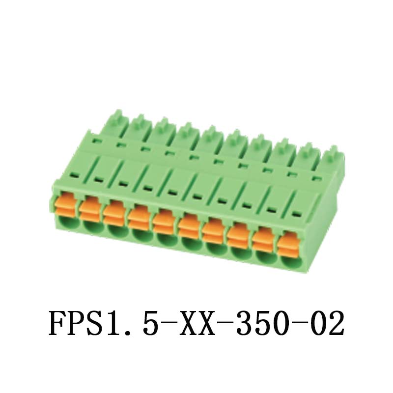 仪器仪表弹簧按压凤凰接线端子绿色3.5母头连接器 FPS1.5-XX-350-02 绿色350间距弹簧端子15EDGKN图片