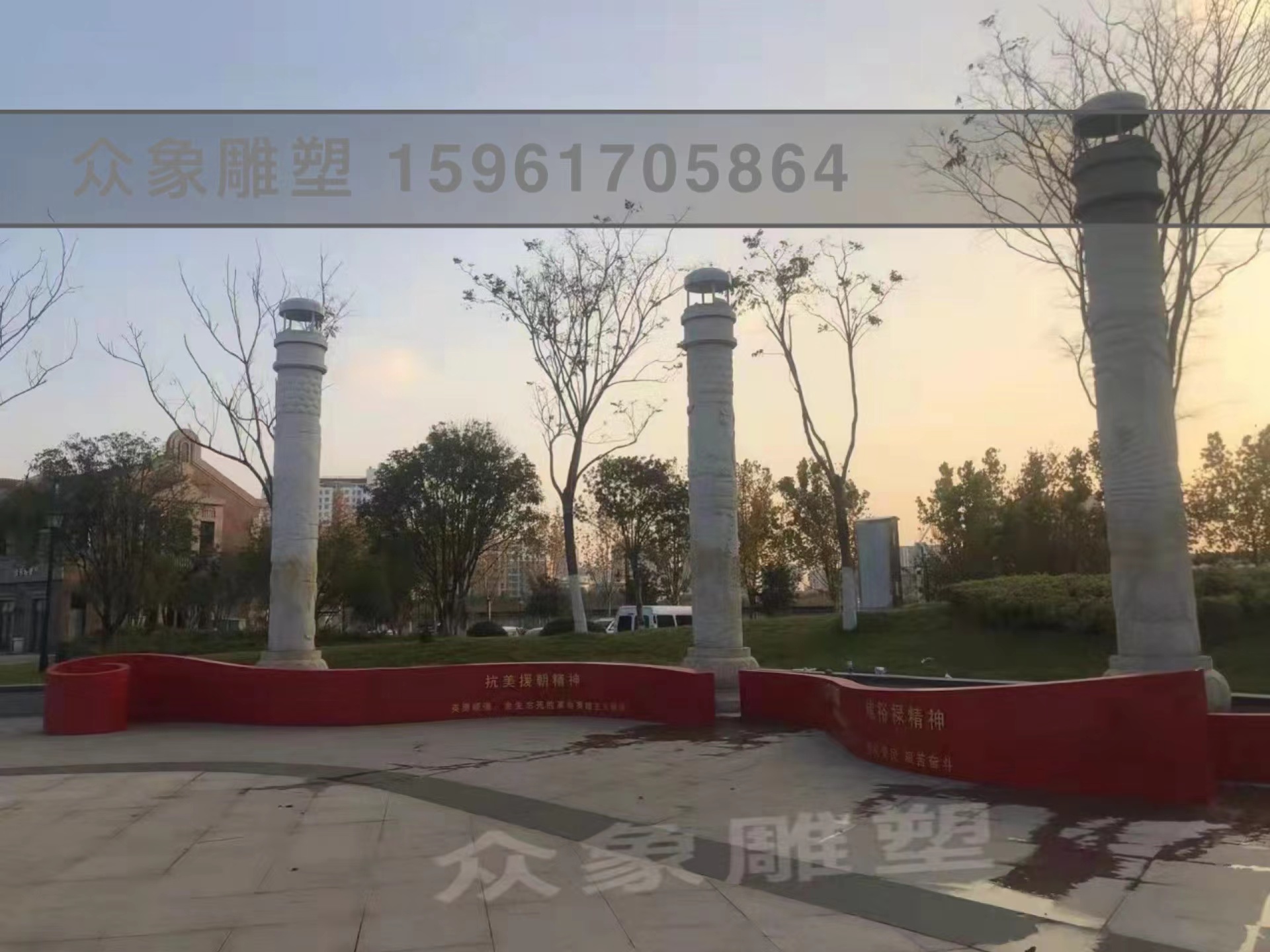 眾象雕塑——常州運河風光帶卷軸雕圖片/眾象雕塑——常州運河風光帶卷軸雕樣板圖 (2)